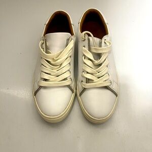 Frye & Co Sindy Moto Low Sneakers White Women Size 7.5